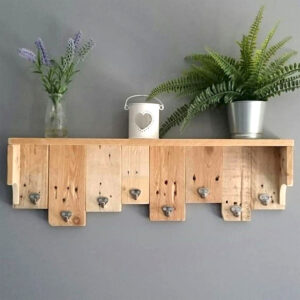 Wooden Floating Shelves & Hanging Rack