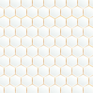 Gold White Hexagon Pattern